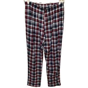 Perry Ellis Portfolio Red Blue Plaid Pajama Lounge Pants Men’s Size Large